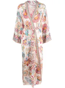 ANJUNA - Kimono Stampato Con Cintura In Raso #2202036