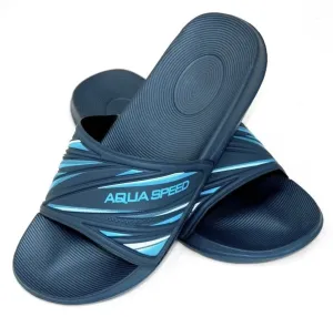 AQUA SPEED Man's Swimming Pool Shoes Idaho Navy Blue/Blue Pattern 10 #2407832