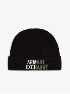 Black men's winter cap with armani exchange - men