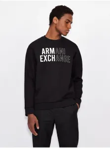 Black Men's Patterned Sweatshirt Armani Exchange - Men #1808775