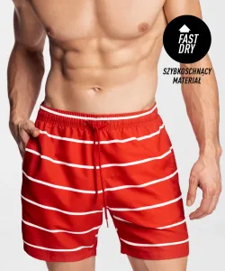 Men's Quick Drying Beach Shorts ATLANTIC - red/white #1292009