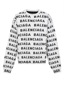 BALENCIAGA - Maglia In Lana Con Logo Allover #2778374