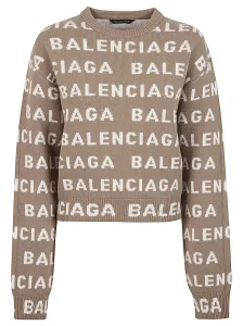 BALENCIAGA - Maglia In Lana Con Logo Allover #3099418