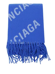 BALENCIAGA - Sciarpa In Lana Con Logo Allover #320054