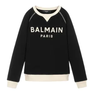 Balmain Boys Logo Sweatshirt Black - 4Y BLACK #478139