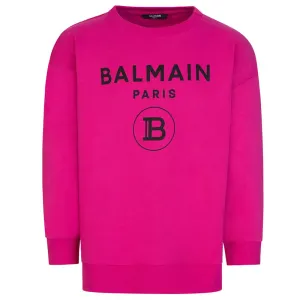 Balmain Girls Logo Sweater Pink - 4Y PINK