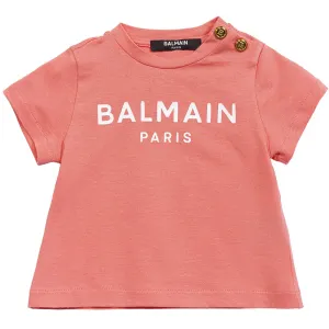 Balmain Baby Girls Classic Logo T-shirt Pink - 12M PINK