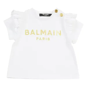 Balmain Baby Girls Logo T-shirt White - 12M WHITE