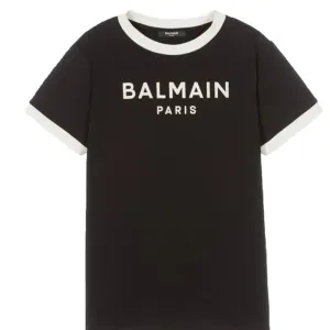 Balmain Boys Logo Cotton T-Shirt Black - 14Y BLACK #478060