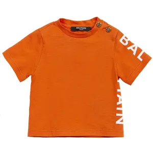 Balmain Cotton T-shirt Orange - 12M ORANGE