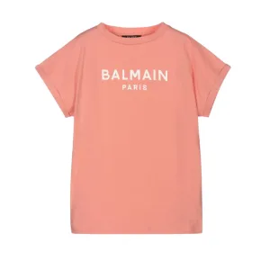 Balmain Girls Classic Logo T-shirt Pink - 4Y PINK