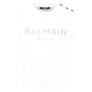 Balmain Girls Classic Logo T-shirt White - 14Y WHITE