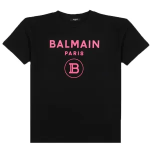 Balmain Girls Logo T-shirt Black - 4Y BLACK