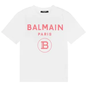Balmain Girls Logo T-shirt White - 12Y WHITE