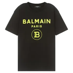Balmain Kids Unisex Logo T-shirt Black - 10Y BLACK