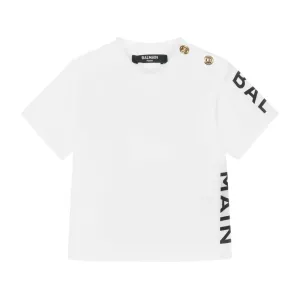 Balmain Unisex Arm Logo T-shirt White - 12M WHITE