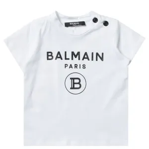 Balmain Unisex Classic Logo T-shirt White - 12M WHITE