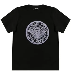 Balmain Unisex Medallion Logo T-shirt Black - 8Y BLACK