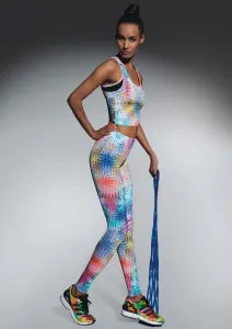 Bas Bleu Sports leggings TESSERA 90 modeling with colorful print #1403121