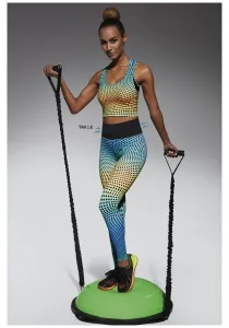 Bas Bleu Sports leggings WAVE 90 with wasp waist effect and colorful print #1403238
