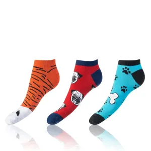 Bellinda 
CRAZY IN-SHOE SOCKS 3x - Modern colorful low crazy socks unisex - orange - red - blue #261134
