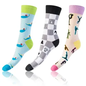 Bellinda 
CRAZY SOCKS 3x - Funny crazy socks 3 pairs - blue - pink - black #1006911