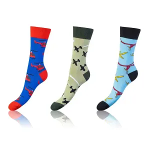 Bellinda 
CRAZY SOCKS 3x - Fun crazy socks 3 pairs - blue - green - black #1789076