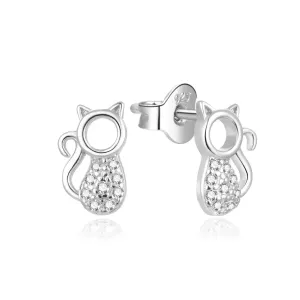 Beneto Bellissimi orecchini in argento con zirconi Gatti AGUP682L