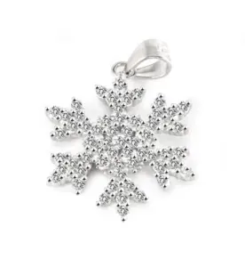 Beneto Ciondolo di design in argento Fiocco di neve AGH680