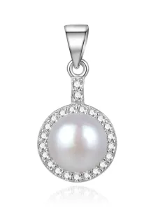 Beneto Ciondolo elegante in argento con perla di acqua dolce AGH155P
