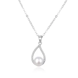 Beneto Collana elegante in argento con vera perla AGS984/47P