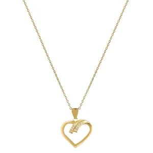 Beneto Collana in argento placcato oro con cuore AGS1138/47-GOLD (collana, pendente)