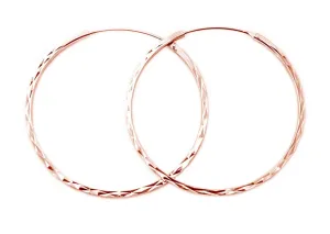 Beneto Eleganti orecchini a cerchio in argento placcato oro AGUC2439/SCS-ROSE 3 cm