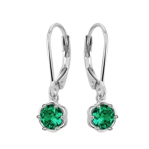 Beneto Eleganti orecchini in argento con zirconi verdi AGUC3340-GR
