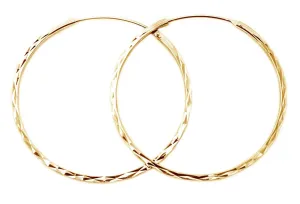 Beneto Moderni orecchini a cerchio in argento placcato oro AGUC2439/SCS-GOLD 3 cm
