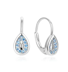 Beneto Moderni orecchini in argento con zirconi blu AGUC1294DL