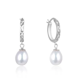 Beneto Orecchini eleganti in argento con vere perle AGUC2675P
