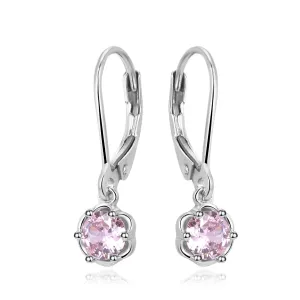 Beneto Orecchini eleganti in argento con zirconi rosa AGUC3340-P