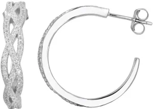 Beneto Orecchini lussuosi in argento cerchi con cristalli AGUP1173