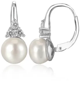 Beneto Orecchini lussuosi in argento con vera perla d'acqua dolce AGUC2251P 0,8 cm