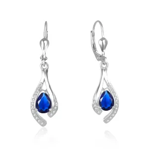 Beneto Orecchini splendidi in argento con zirconi scuro blu AGUC2693-DB