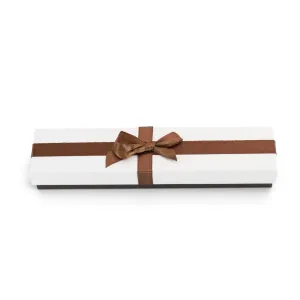 Beneto Scatola regalo bianca con nastro color marrone KP9-20