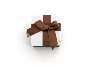 Beneto Scatola regalo bianca con nastro color marrone KP9-5