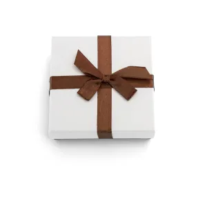 Beneto Scatola regalo bianca con nastro color marrone KP9-9