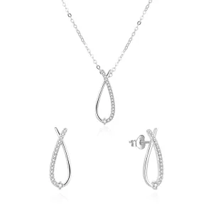 Beneto Set abbagliante di gioielli con zirconi AGSET186R (collana, orecchini)