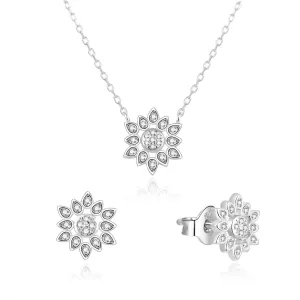 Beneto Set brillante di gioielli in argento AGSET239L (collana, orecchini)