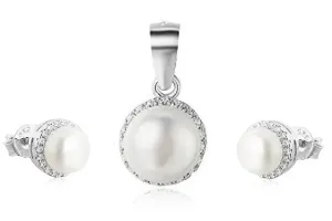 Beneto Set di gioielli con perle d’acqua dolce Beneto (orecchini, ciondolo)