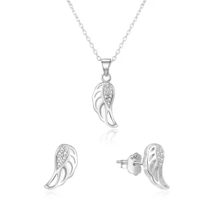 Beneto Set di gioielli in argento Ali d'Angelo AGSET64RL (collana, orecchini)