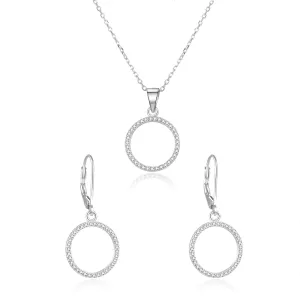 Beneto Set di gioielli in argento Cerchio AGSET66RL (collana, orecchini)