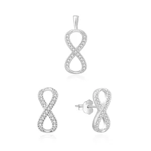 Beneto Set di gioielli in argento Infinito AGSET263L (ciondolo, orecchini)